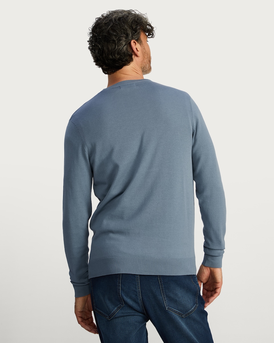 image 1 of F&F Pure Cotton Fine Knit Jumper in Blue