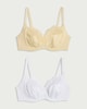 image 1 of F&F 2-Pack Fuller Bust Lace Trim Wired Bras in Multi