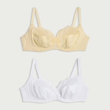 F&F 2-Pack Fuller Bust Lace Trim Wired Bras in Multi