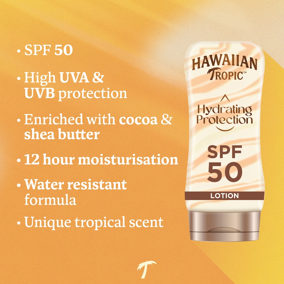 image 1 of Hawaiian Tropic Hydrating Protection Sunscreen Lotion SPF 50 180ml