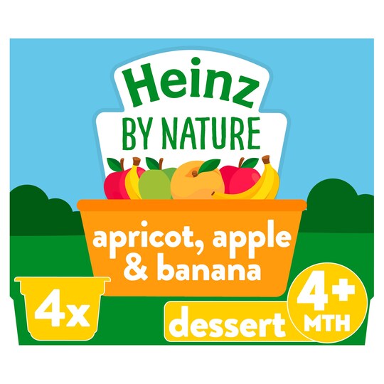 image 1 of Heinz By Nature Apple Banana Apricot 4 X 100G