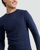 image 2 of F&F Cotton Blend Ribbed Long Sleeved Thermal Top in Navy