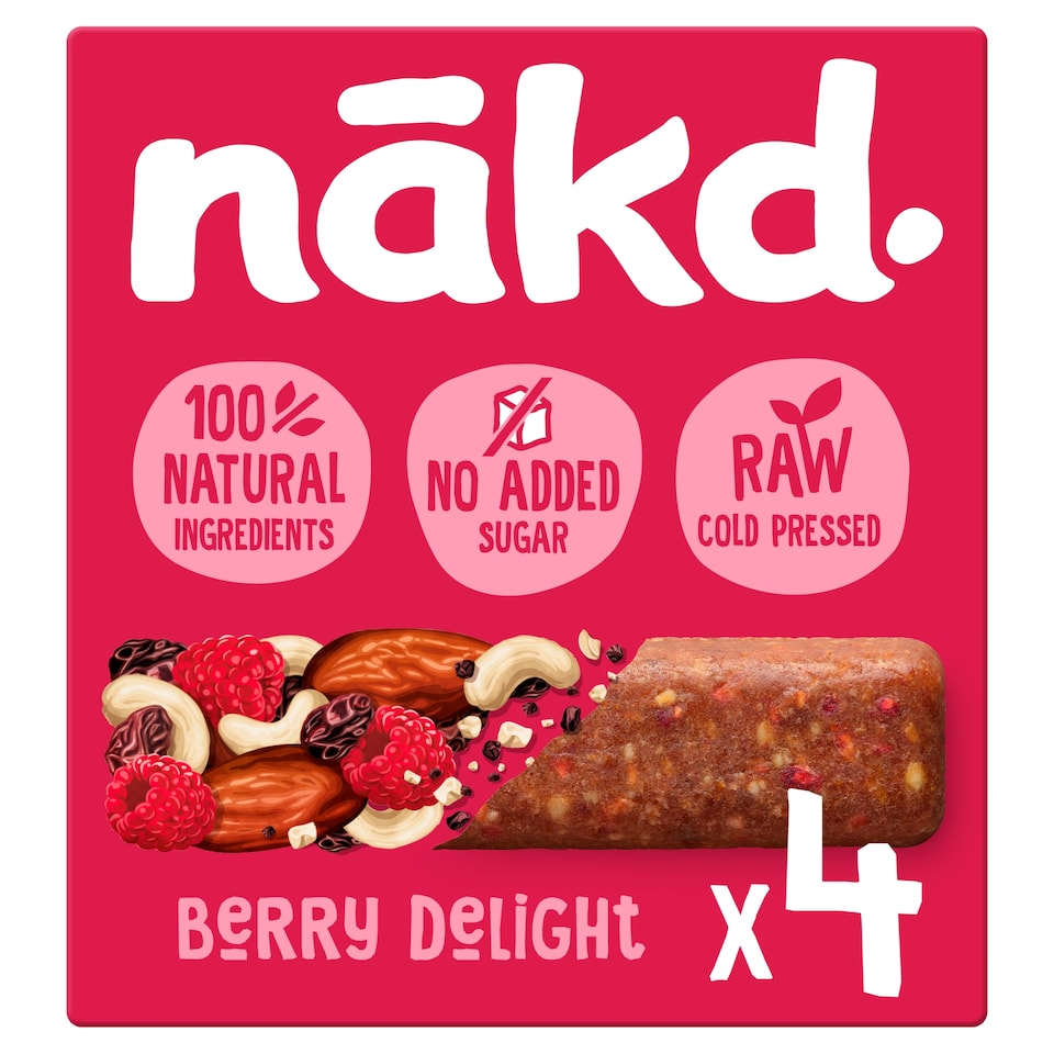 image 1 of Nakd Berry Delight Raw Fruit & Nut Bar 4x35g