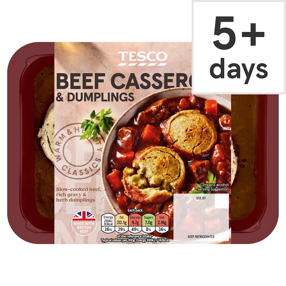 Tesco Beef Casserole & Dumplings 400G