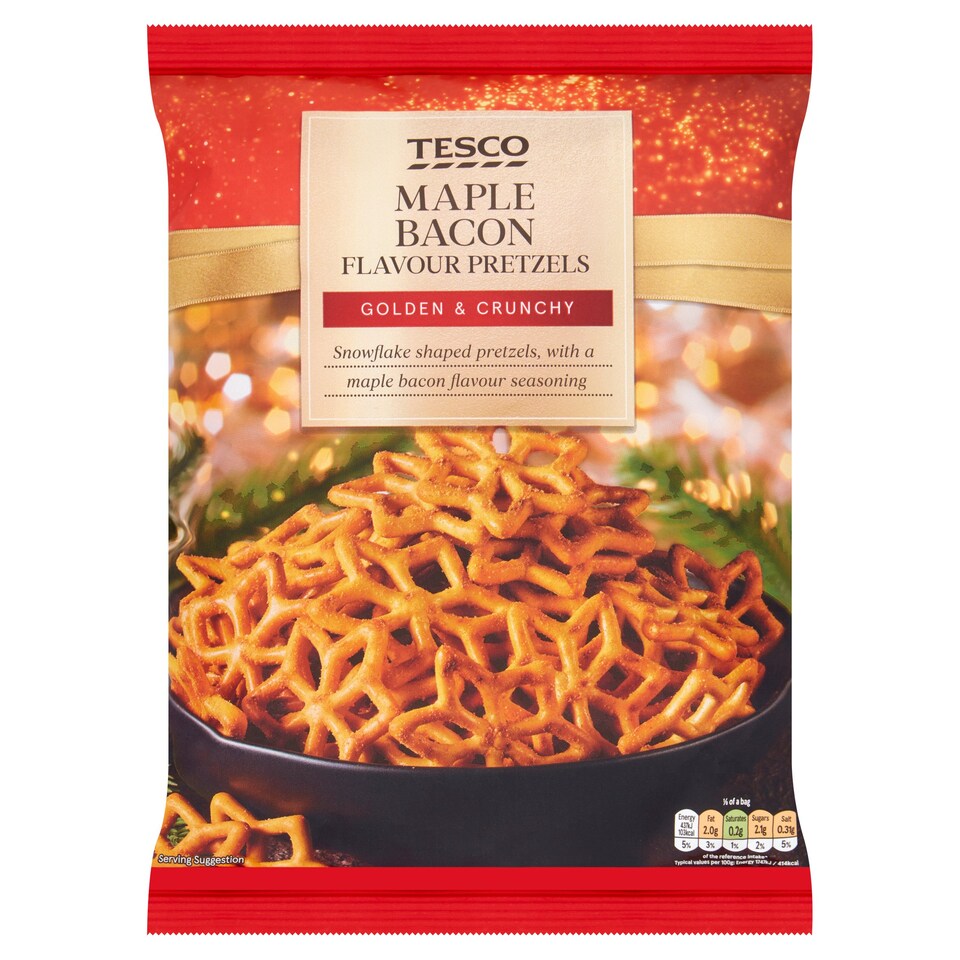 Tesco Maple Bacon Flavour Pretzels 200G Tesco Groceries