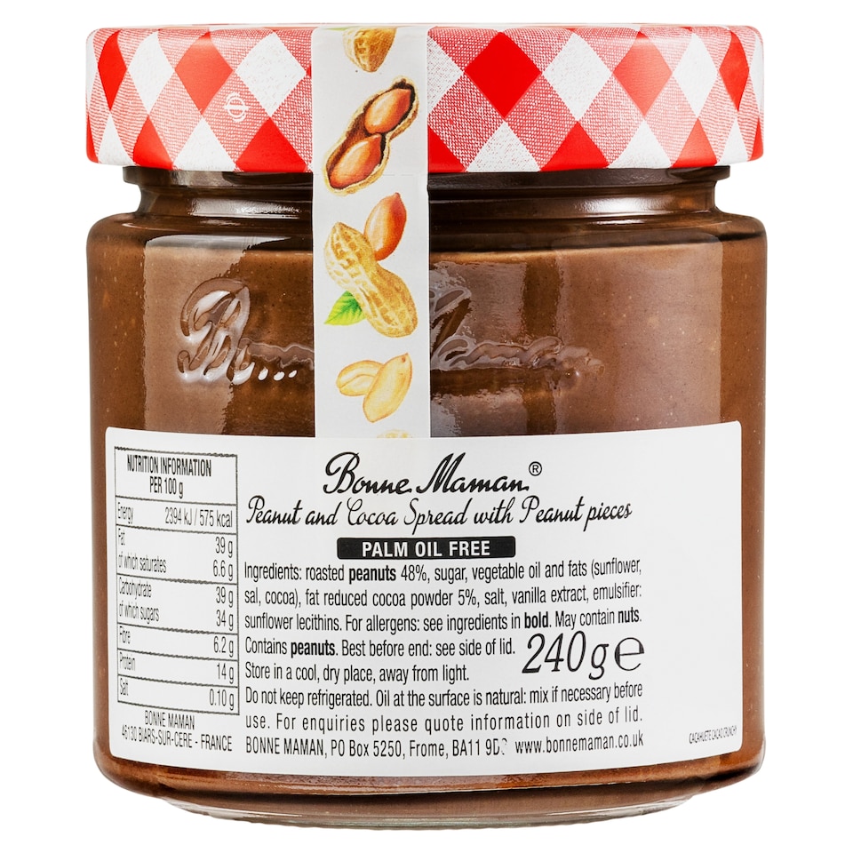 image 1 of Bonne Maman Crunchy Peanut Chocolate Spread 240g