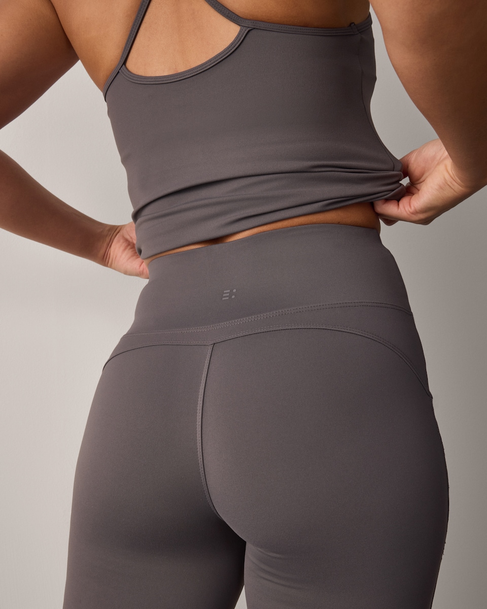 image 1 of F&F Active High Waisted Flared Leggings  in Chocolate