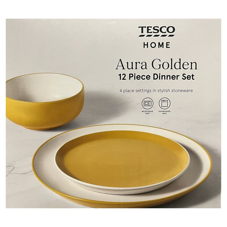 Tesco Home Aura Golden jídelní souprava 12 ks