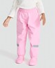 image 2 of F&F Girls Fleece Lined Reflective Strap Waterproof Trousers in Pink