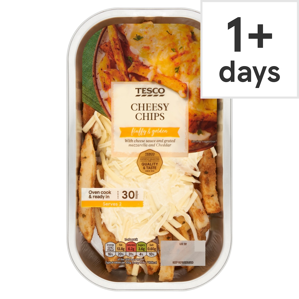 Tesco Cheesy Chips with Grated Mozzarella & Cheddar 400g