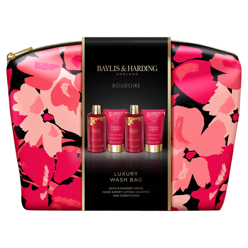 image 1 of Baylis & Harding Boudiore Cherry Blossom Luxury Wash Bag Gift Set