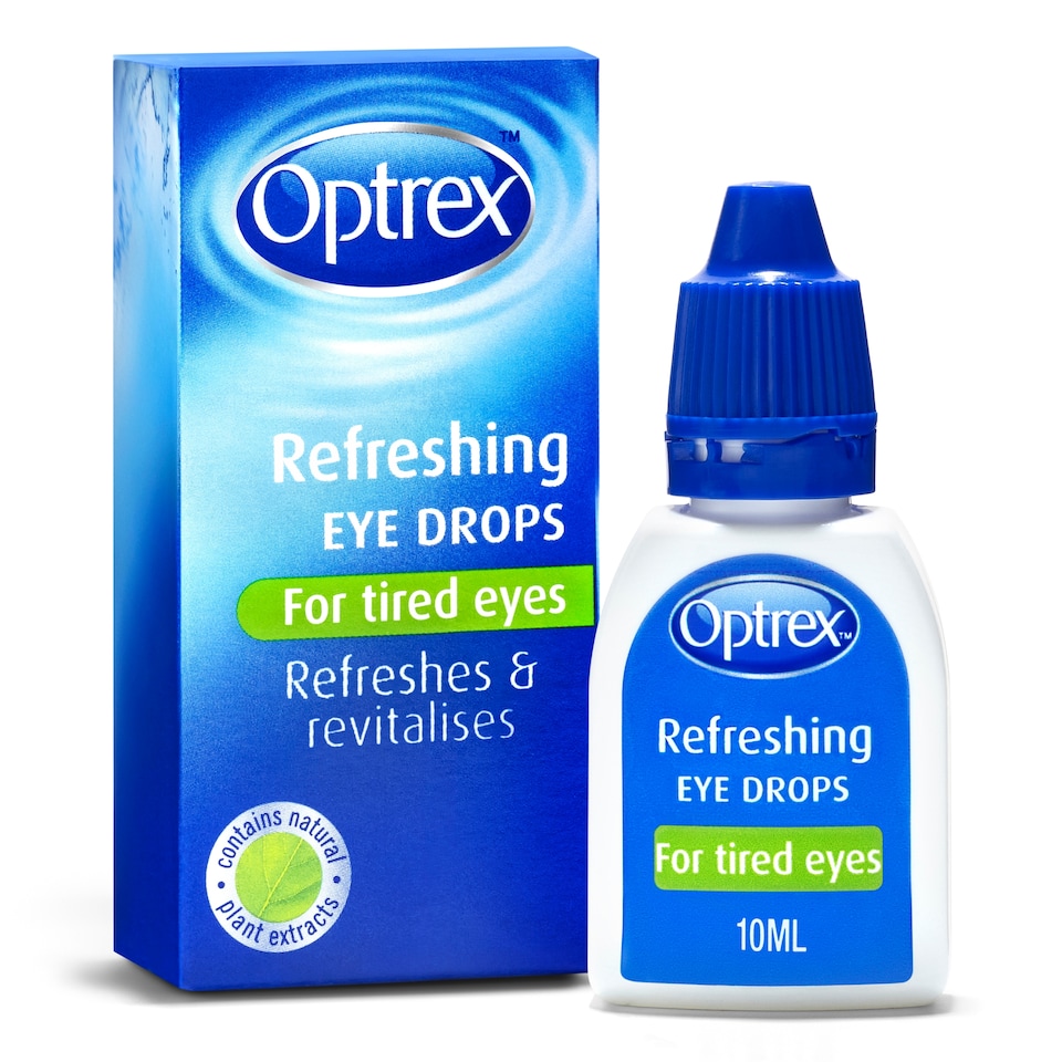 image 1 of Optrex Refreshing Eye Drops For Tired Eyes Revitalises 10ml