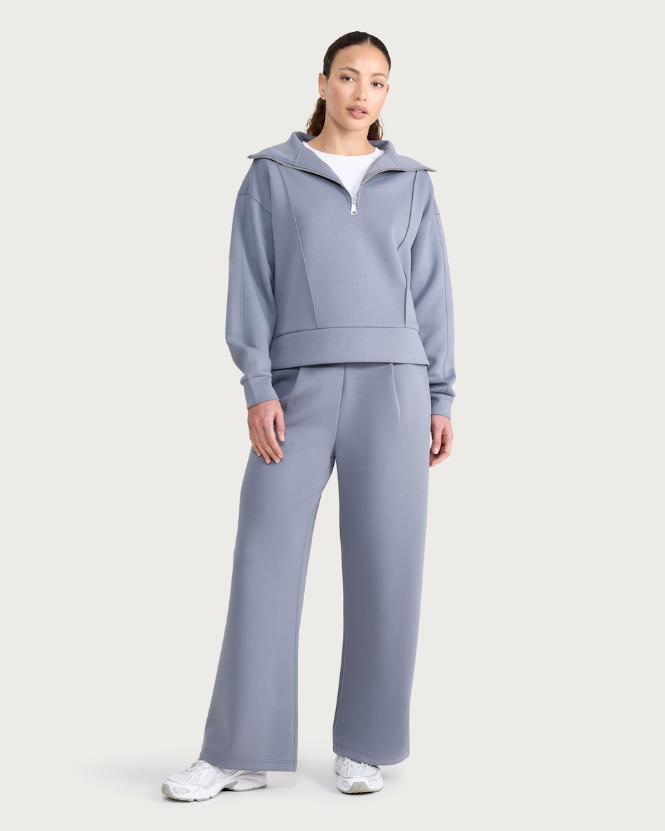 image 1 of F&F Active AFTERCLASS Half Zip Co-ord Sweatshirt in Grey