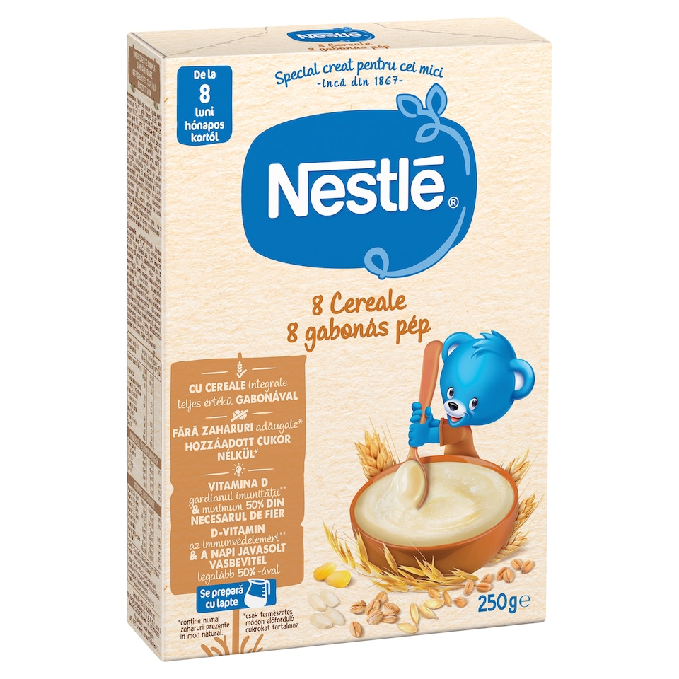 Nestlé 8 gabonás pép 8 hónapos kortól 250 g  1. kép
