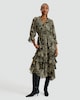 image 1 of F&F Paisley Print Tiered Midi Dress in Multi Black White