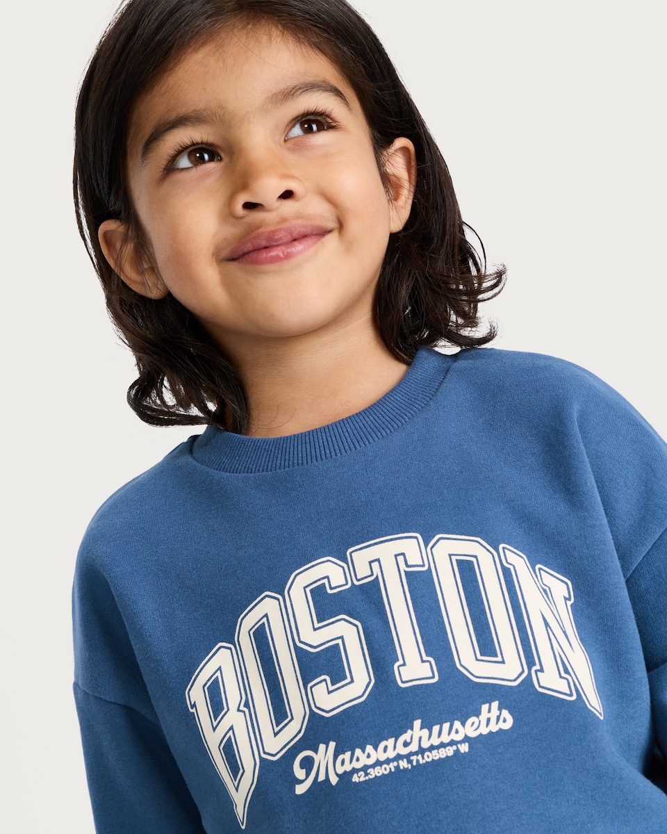 image 1 of F&F Boys 2-Pack Cotton Rich Boston Teddy Sweatshirts in Cream
