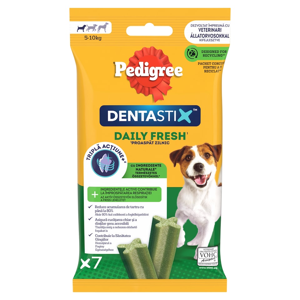Pedigree DentaStix Doplňkové krmivo pro psy 5-10 kg 7 ks 110g