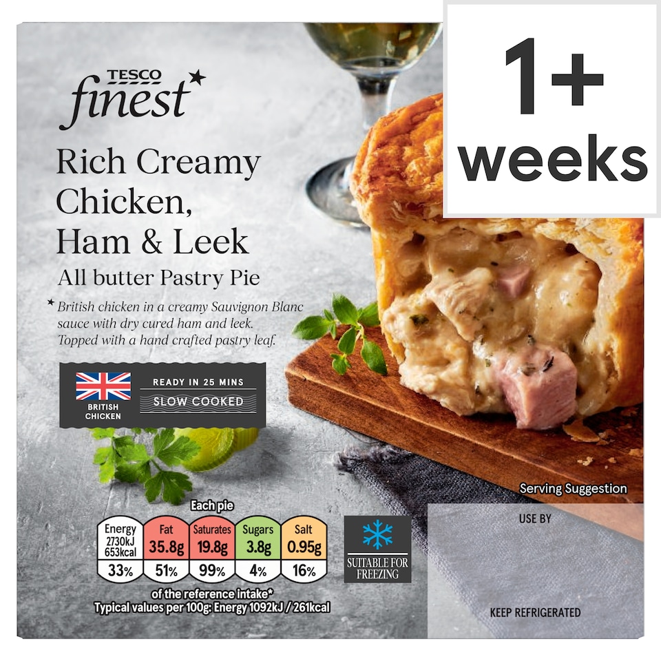 Tesco Finest Chicken, Ham Hock And Leek Pie 250g