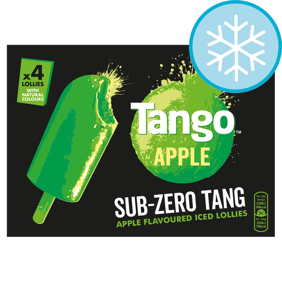 Tango Sub-Zero Tang Apple Flavoured Iced Lollies 4 x 70ml