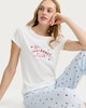 image 1 of F&F Pure Cotton Breakfast Club Pyjama Set in Multi Blue
