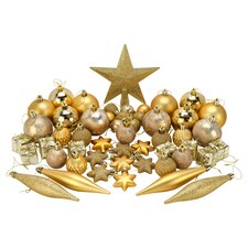 Tesco Gold Hanging Decorations 50 Pack