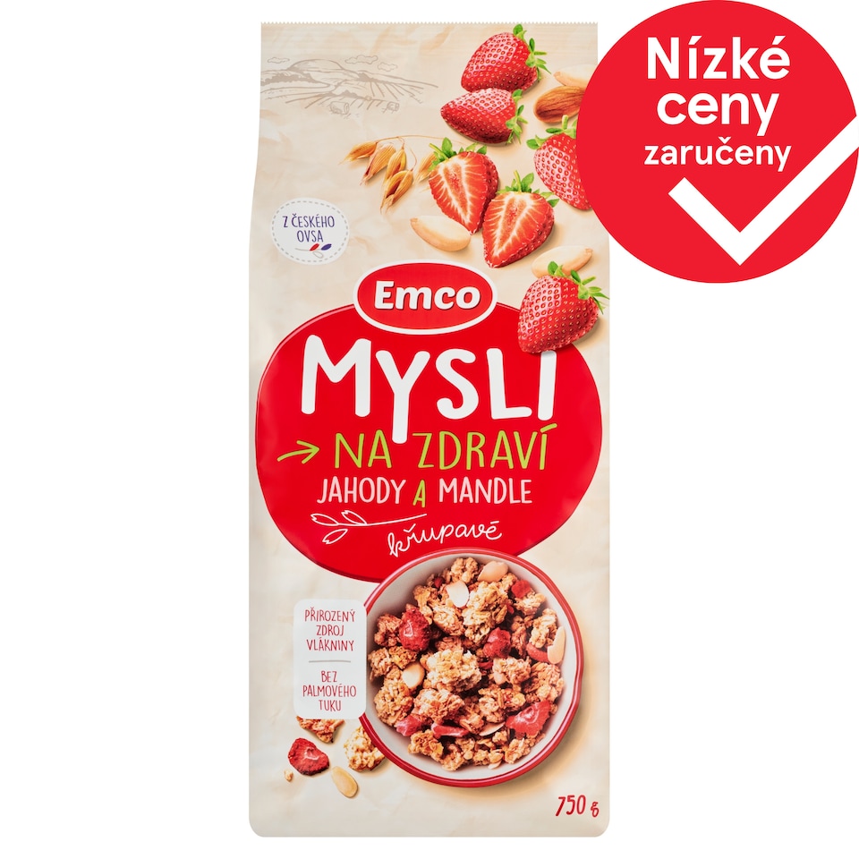 Emco Mysli na Zdraví Křupavé jahody a mandle 750g