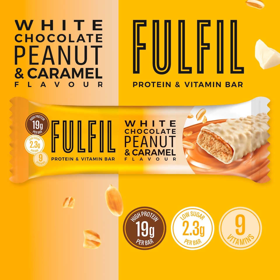 image 1 of Fulfil Vitamin & Protein Bar - White Chocolate Peanut & Caramel 55g