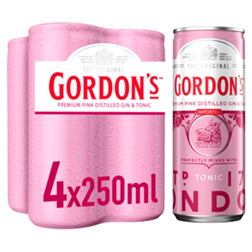 Gordons Pink And Tonic 4X250ml