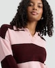 image 2 of F&F Knitted Stripe Rugby Shirt in Multi Pink
