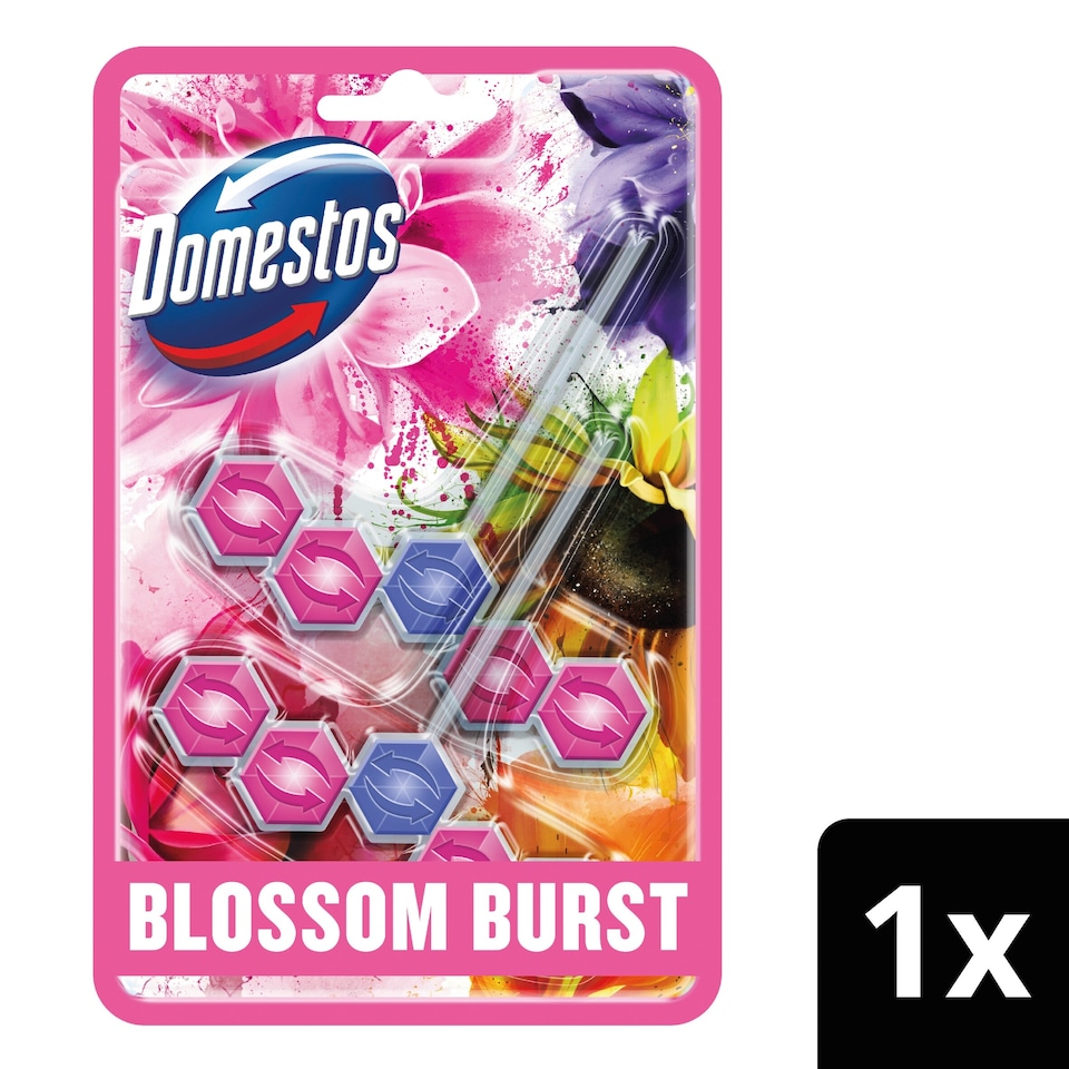 image 1 of Domestos Power 5 Toilet Rim Block Blossom Burst 2x50g