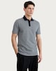 image 1 of F&F Pure Cotton Textured Short Sleeved Polo Shirt in Navy
