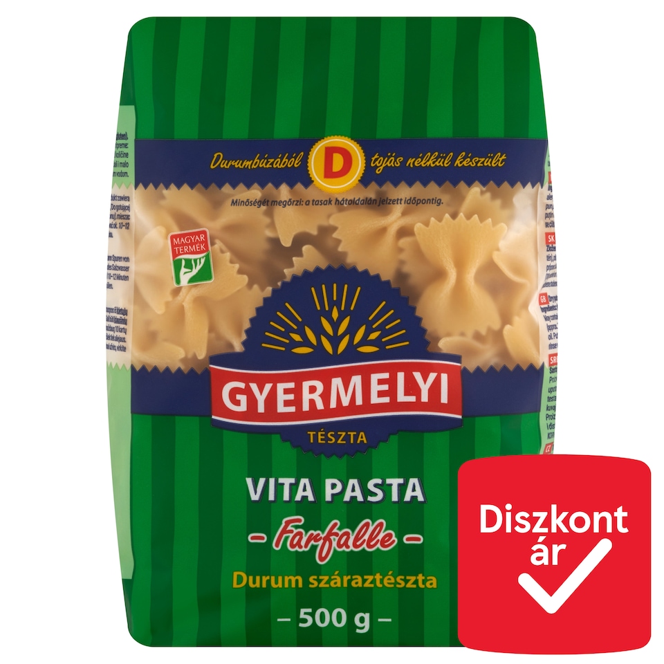 Gyermelyi Vita Pasta Farfalle Durum Dry Pasta 500 g