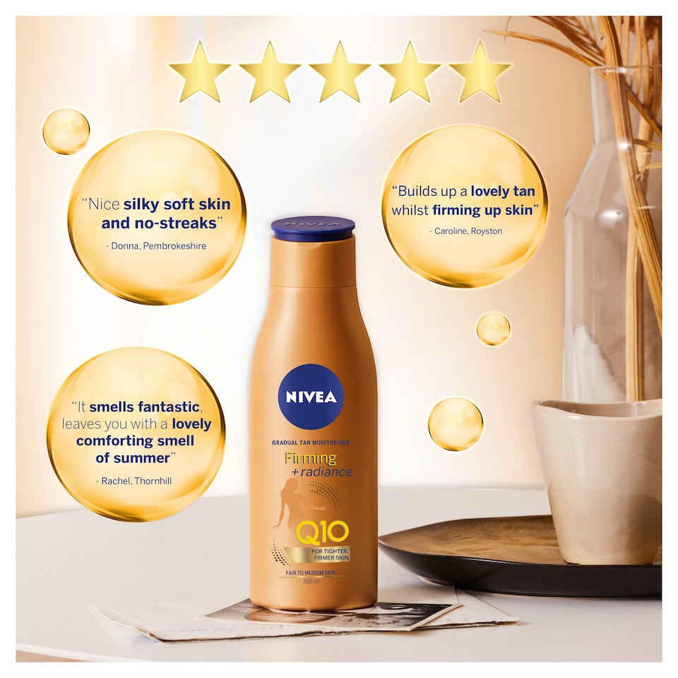 image 1 of NIVEA Q10 Gradual Tan Firming Body Lotion Fair To Medium Skin 200ml
