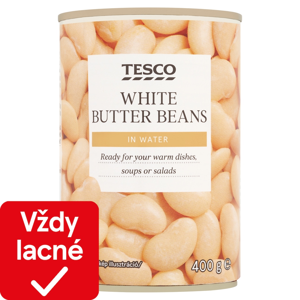 Tesco Biela maslová fazuľa vo vodnom náleve 400 g