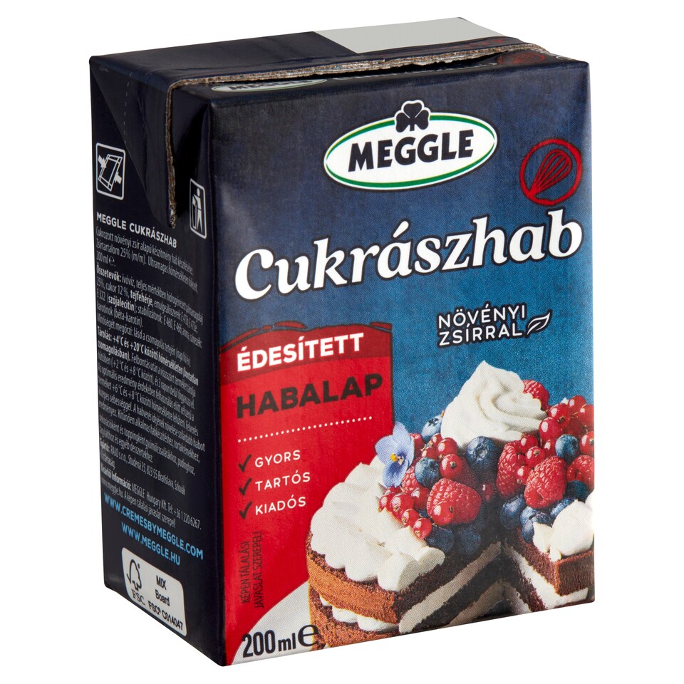 Meggle Cukrászhab UHT édesített habalap 200 ml  1. kép