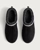 image 2 of F&F Faux Fur Lined Embroidered Mule Slippers in Black