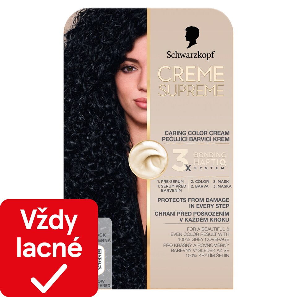 obrázok 1 z Creme Supreme Caring Color Cream 1-1 Chladná čierna