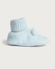 image 1 of F&F Baby Fleece Bear Face Ribbed Booties in Multi