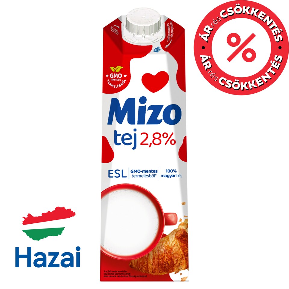 Mizo ESL Semi-Fat Milk 2,8% 1 l