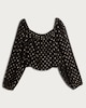 image 4 of F&F Metallic Polka Dot Long Sleeved Co-ord Blouse in Black