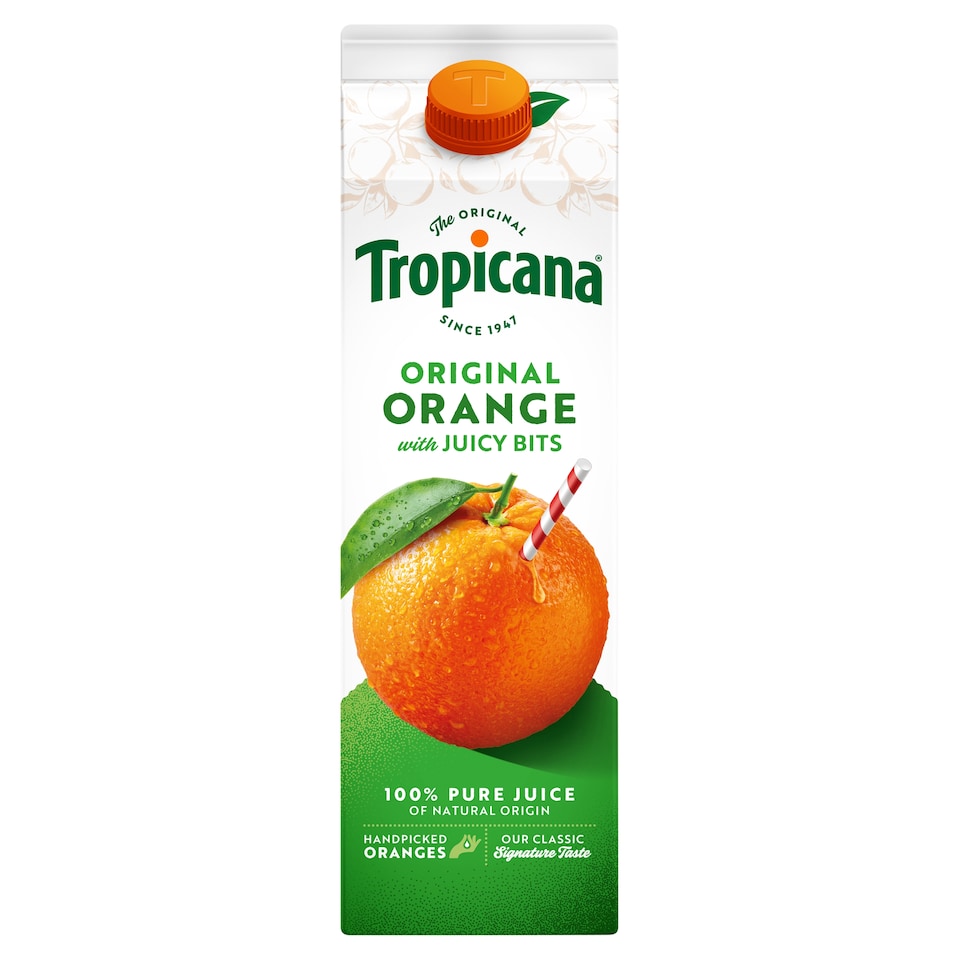 image 1 of Tropicana Original Orange With Juicy Bits 900Ml