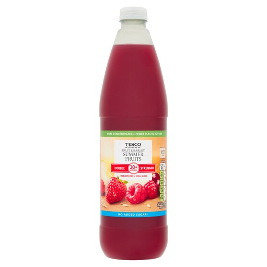 Tesco Double Strength Fruit & Barley No Added Sugar Summer Fruits 1L
