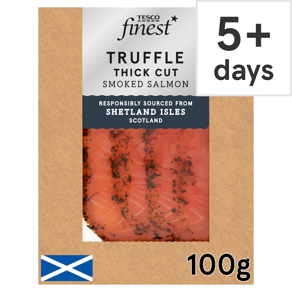Tesco Finest Truffle Thick Cut Smoked Salmon 100g