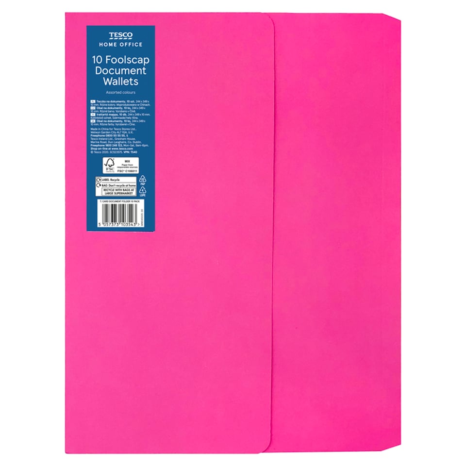Tesco Card Document Folder 10 Pack