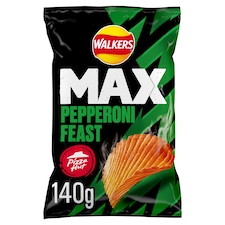 Walkers Max Pizza Hut Pepperoni Feast Crisps 140G