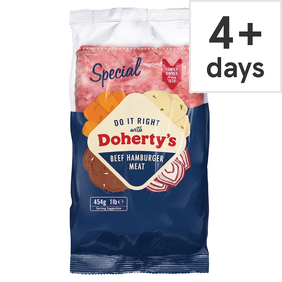Dohertys Speciality Hamburger Meat 454G