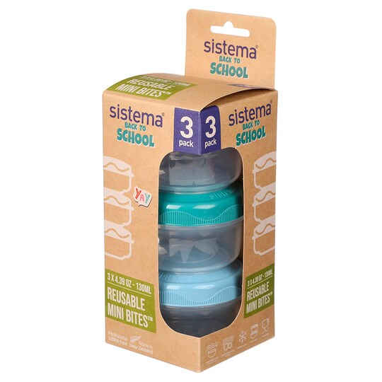 Sistema 130Ml Mini Bites To Go Snack Box 3 Pack Tesco Groceries
