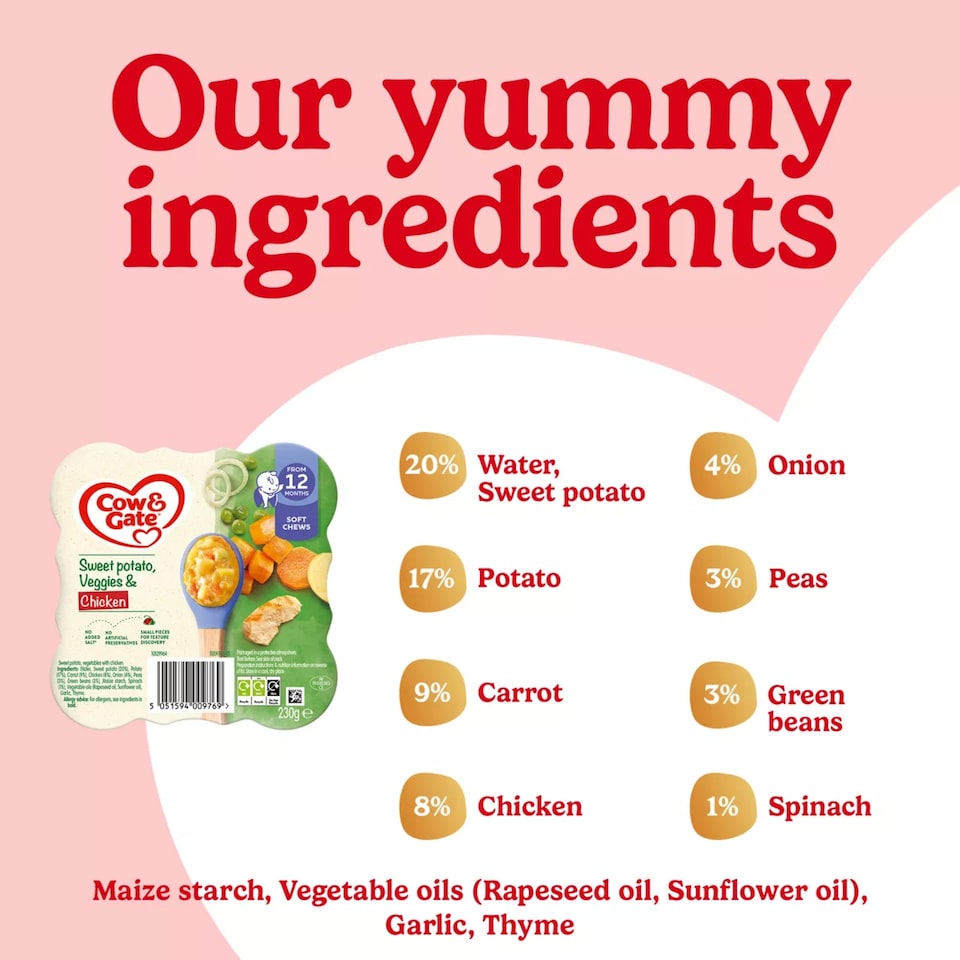 image 1 of Cow & Gate Sweet Potato Veggies & Chicken 230g