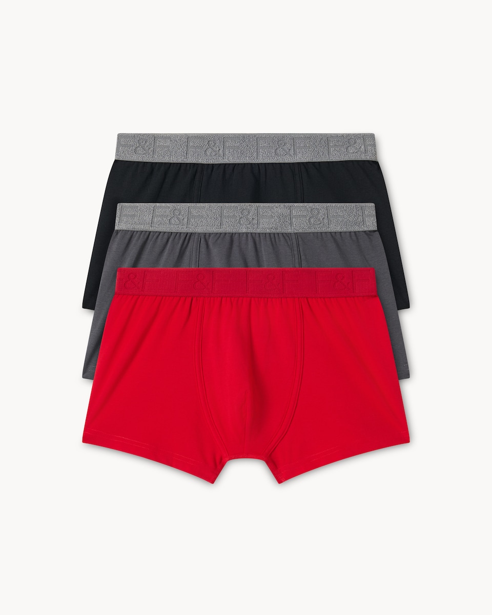 image 1 of F&F 3-Pack Cotton Rich Trunks in Grey