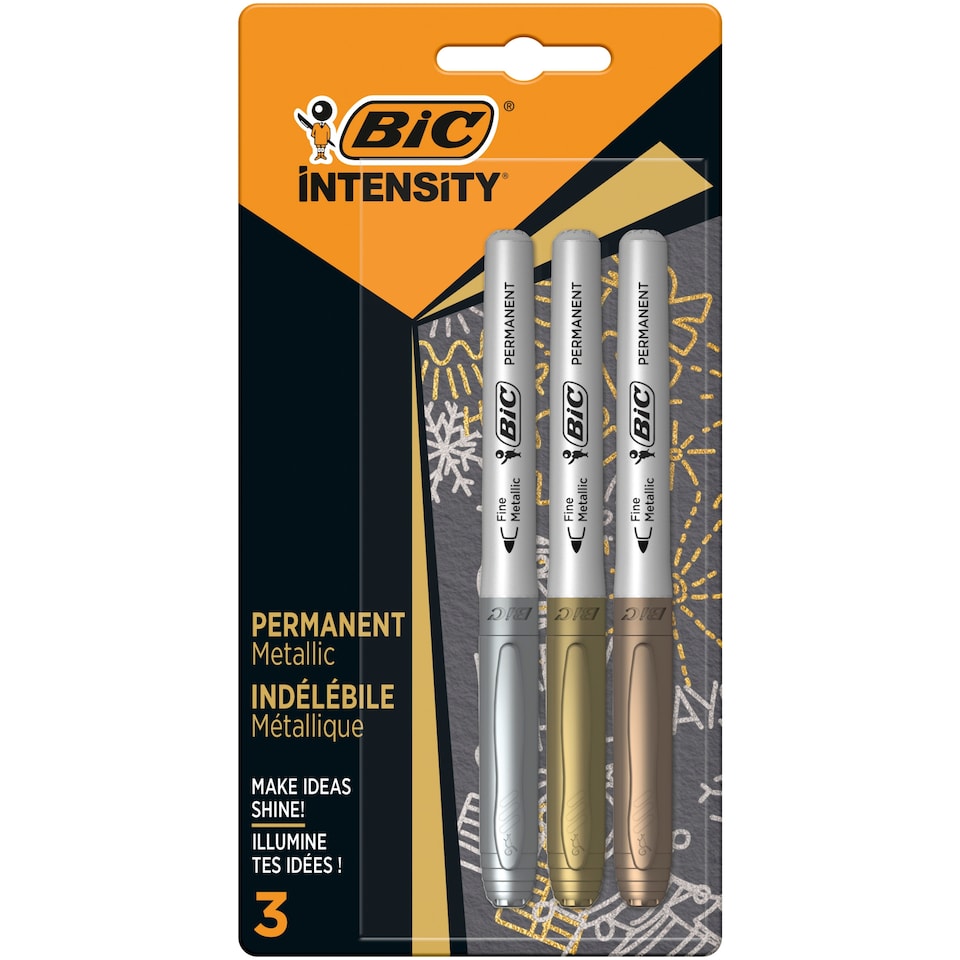 image 1 of Bic Metallic Markers 3 Pack Clipstrip